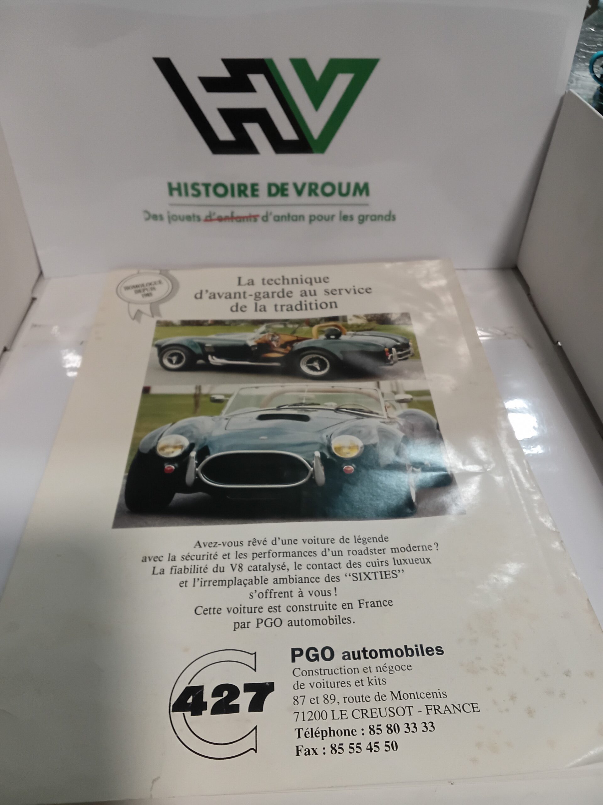 RARE Document Commercial PGO C427 V8 (Réplique AC Cobra) - PGO Le Creusot + Fiche Kit – Image 2