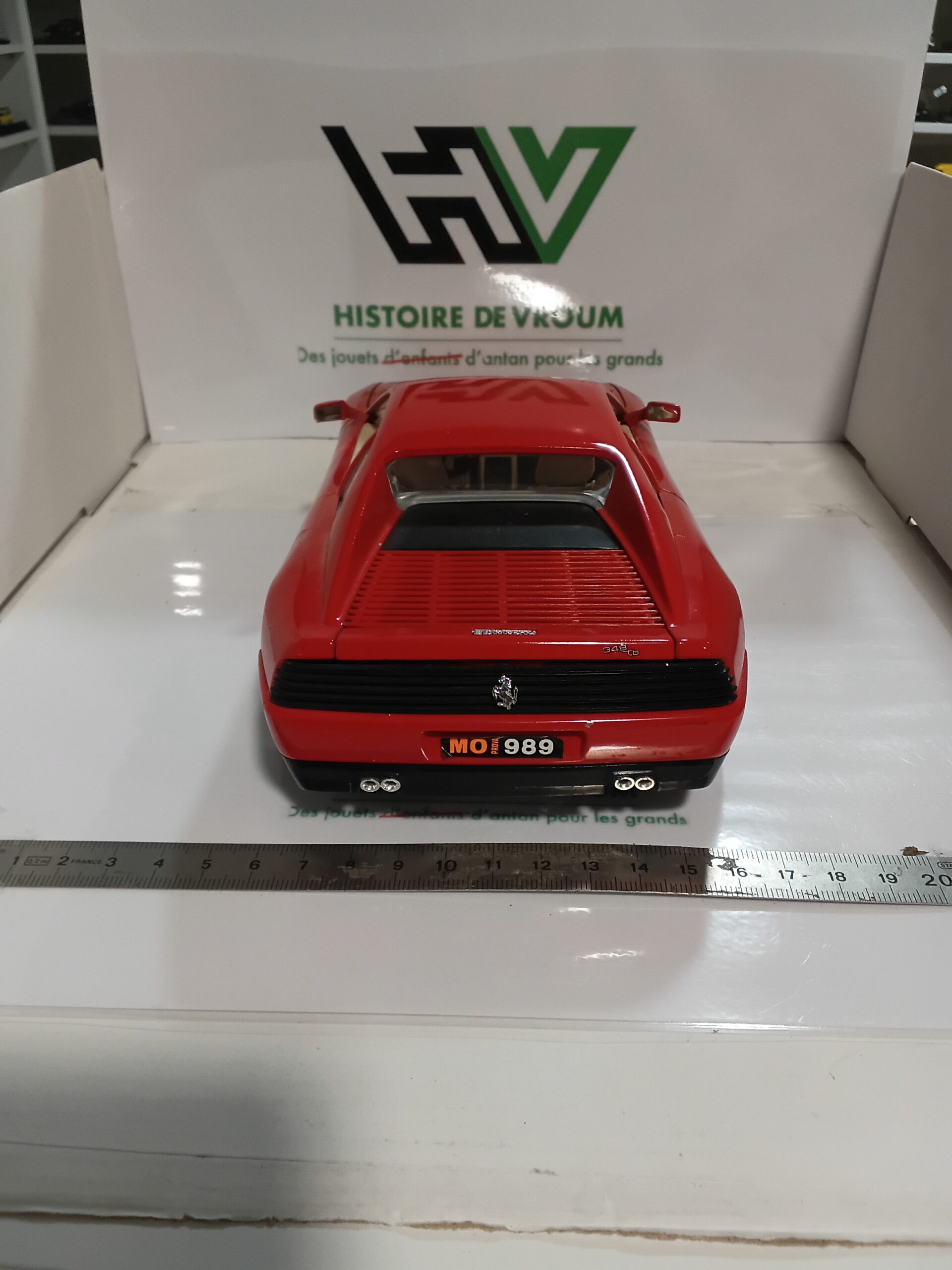Miniature Ferrari 348 tb 1/18 Rouge (Rosso Corsa) – Vendue seule ou avec Boîte Vitrine – Image 6