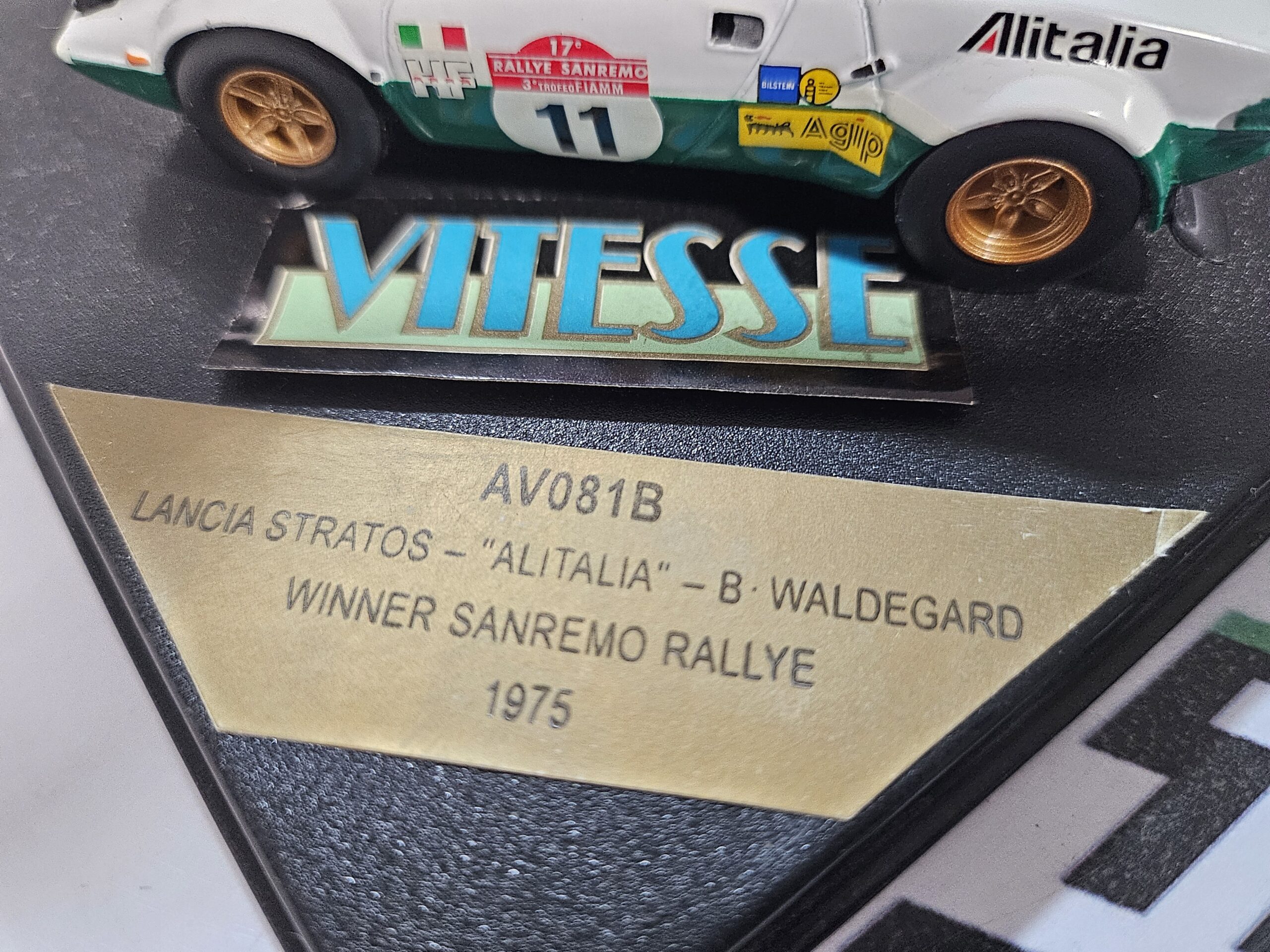 Rare Miniature Vitesse 1/43 - Lancia Stratos Alitalia - Sanremo 1975 - Waldegård - État Neuf – Image 7