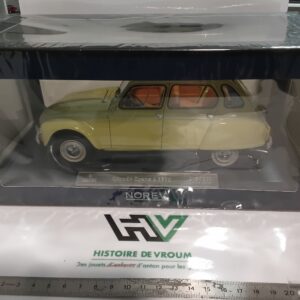 Voiture Miniature Norev 1/18 — Citroën Dyane 6 1970 Jaune Calabre (Série Limitée N° 215/300) — Réf. 181657