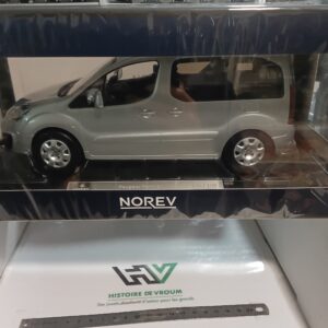Voiture Miniature Norev 1/18 — Peugeot Partner Tepee 2016 Gris Aluminium (Série Limitée N° 134/150) — Réf. 184896