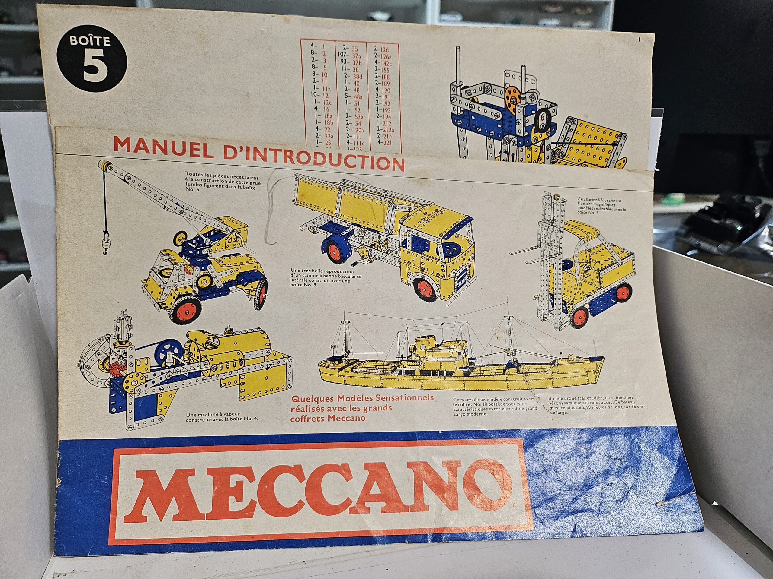 Lot Vintage Meccano - Manuels d'instructions (Boîtes 2, 3, 5) + Pièces en vrac – Image 6