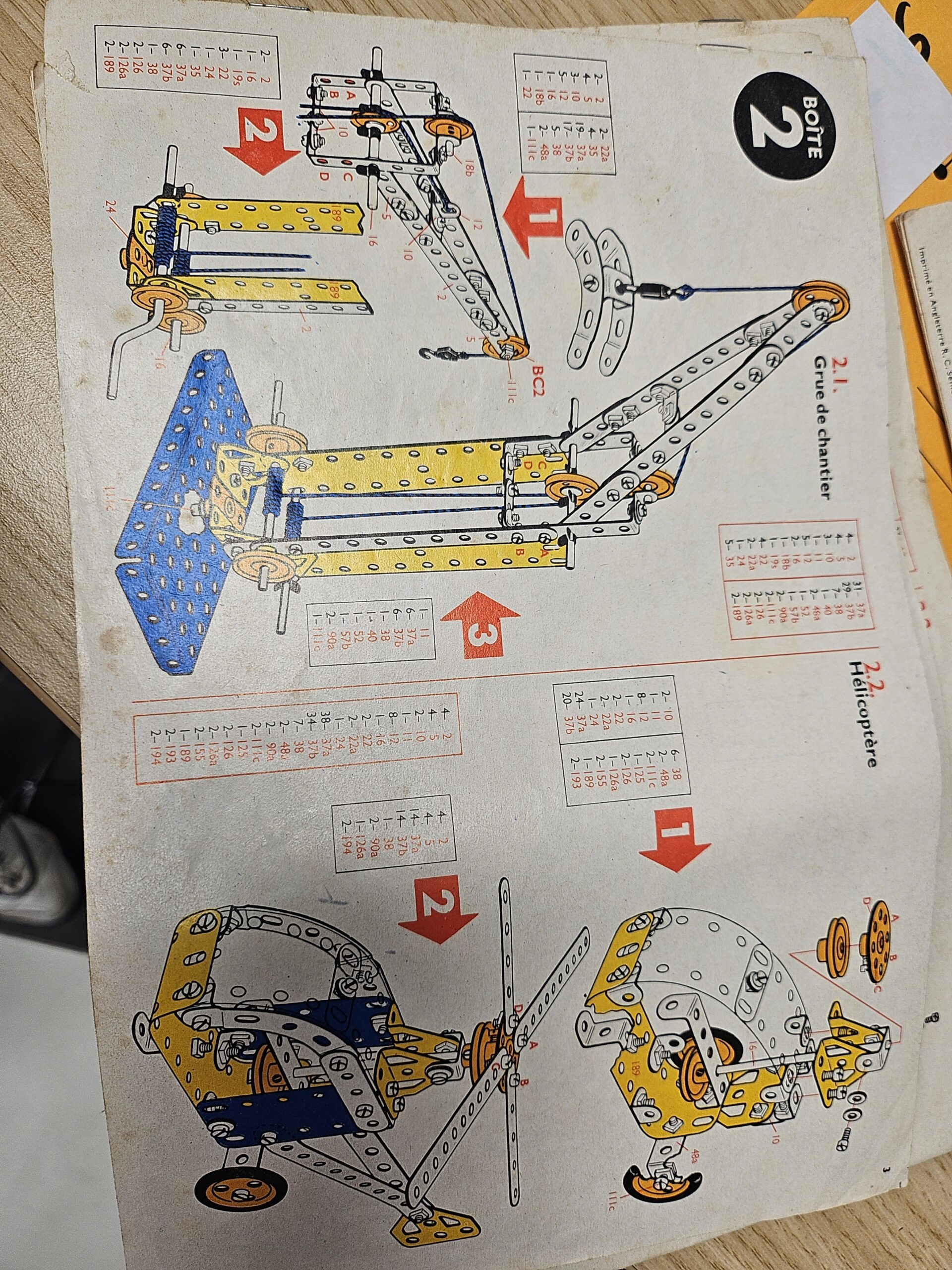 Lot Vintage Meccano - Manuels d'instructions (Boîtes 2, 3, 5) + Pièces en vrac – Image 12