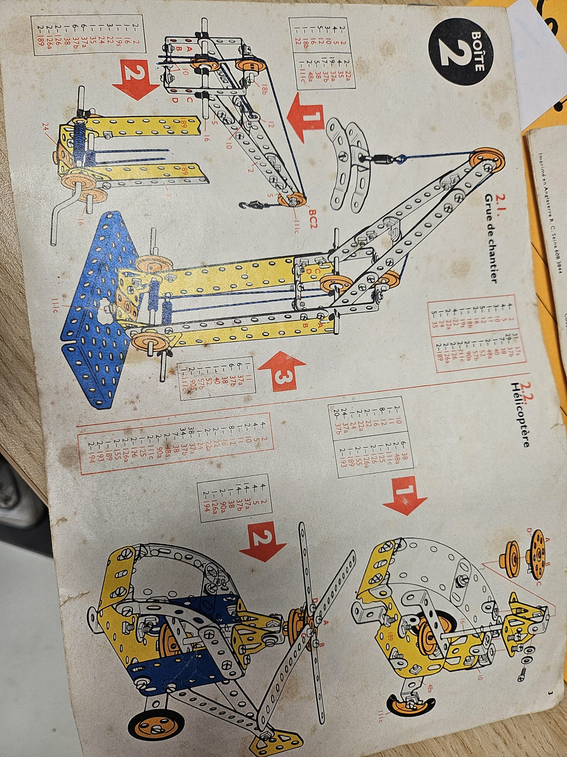 Lot Vintage Meccano - Manuels d'instructions (Boîtes 2, 3, 5) + Pièces en vrac – Image 5